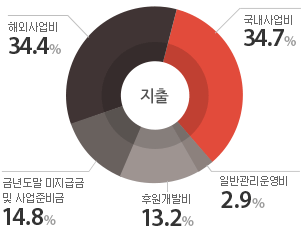 후원금56% 보조금18% 전년도말 미지급금 및 사업준비금17% 사업수입8% 기타 잡수입1%